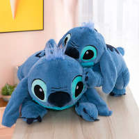 New cross-border blue lying Stitch plush toy, Lilo & Stitch lying pillow doll, children's cushion