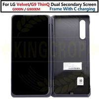 For LG Velvet G910 G900 G900N 5G LCD Dual Screen Secondary screen With Frame magnetic adapter For LG G9 ThinQ Dual screen