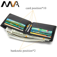 MVA leather wallet men small mens wallets Slim fold luxury short wallet men leather genuine credit cards portemonnee 9061
