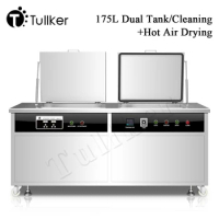 Tullker Industrial Ultrasonic Cleaner Double Grooves Rinse Dry PCB Bicycle Parts Aircraft Engine Ultrasound Cleaner Metal Parts