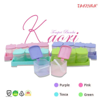 Set Tempat Bumbu Plastik Kaori Dari Takuma Warna Pink, Tosca, Ungu, Dan Hijau Kitchenware Tempat Bum