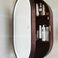 Oval bathroom mirror cabinet storage with light, wall mounted dressing and makeup toilet mirror, wall mounted full body mirror