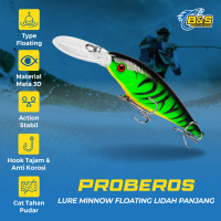 PROBEROS Umpan Pancing Lure Minnow 12CM/11G Minnow Floating lidah panjang MN066