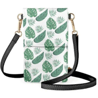 FORUDESIGNS Banana Leaves Palm Leaf Women's One Shoulder Bag Fresh Green Mobile Phone Package Protect Phones Anti-fall Bags
