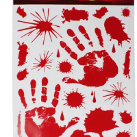Halloween Window Wall Car Blood Stickers Decoration Scary Bloody Foot Handprints Party Dripping Blood Decal hunted supplies