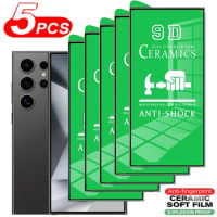 5pcs Ceramic Film Screen Protector For Samsung Galaxy S24 S23 S22 Ultra S21 Plus S20 FE Note 20 Ultra A54 A52 A34 A14 5G Film