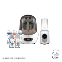 KUKU酷咕鴨 智慧型蒸氣烘乾消毒鍋+智能溫奶器(限量加贈玻璃奶瓶組)