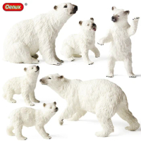 Oenux Simulation Arctic South Pole Animals Polar Bear Penguins Wolf Fox Bird Action Figures Model Figurine PVC Kid Toy Gift