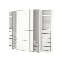 PAX/MEHAMN 衣櫃/衣櫥, 白色/雙面設計 白色, 250x66x201 公分