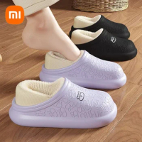 Xiaomi Winter Women Fur Slipper Waterproof Warm Plush Household Shoes Outdoors Thick Sole Footwear Non-Slip Solid Female Sandal