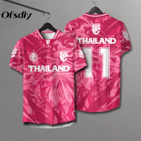 [Fsdiy] Thailand team football shirt No. 11 men's football jersey loose casual V-neck outdoor sports