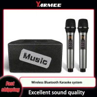 YARMEE Professional Wireless Karaoke Singing System With 2 Microphone Bluetooth Speaker Vioce Amplifier For Home KTV Party