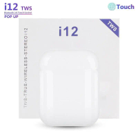 Aksesoris Handphone WOJOQ TWS Earphone Bluetooth Headset 5.0 with Charging Case - i12 - White Terlar