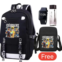 Tas Ransel Sekolah Keren Anak Unisex Motif Roblock 037 Karakter 3D Fashion Ngaji Tk Sd Smp Nilon 40X
