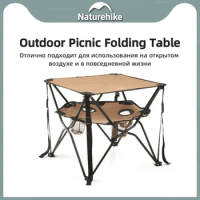 Nature-hike Ultralight Oxford Cloth Double Folding Table Wear Resistant Outdoor Portable Camping Picnic Table With Mesh Bag