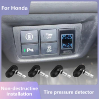 Digital LCD TPMS External Sensor Tire Pressure Monitor System Wireless Embedded Safety Alarm For Honda Civic Fit CITY CRV XRV