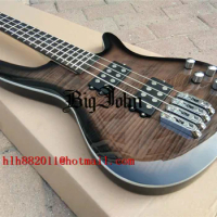 Big John Brand 4 strings Electric Bass Guitar tiger stripes Skin Top Mahogany Body 24 fret Rosewood Fingerboard BJ-518