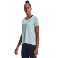 【UNDER ARMOUR】UA Rush Energy 短T-Shirt 女 短袖上衣 水洗藍(1365683-478)