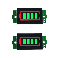 โมดูลตัวชี้วัดความจุแบตเตอรี่ลิเธียม Kaiz แพ็คคู่ หน้าจอแสดงผล LED สีเขียว/น้ำเงิน แบบ 4 ช่อง สำหรับ