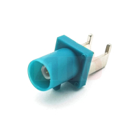 202590 Degree Right Angle Water Blue Universal Fakra Z-Type PCB Plug-in Male Connector for Automotiv
