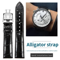 Alligator leather watch strap for VC PP MASTER CONTROL 20mm 21mm 22mm crocodile leather watch band butterfly clasp bracelet