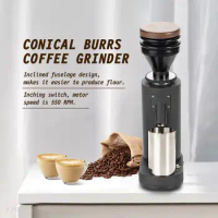 220V Electric Coffee Grinder Conical Burr Metal Samll Commercial for Home Adjustable 19 Gear Bean Crush Machine