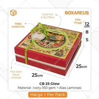 Box Natal Dus Hampers Bolu Cake Packaging Kue 25x25 | CB 25 GLOW Box T5 + Inner