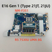 NM-F351 For Lenovo E16 Gen 1 Laptop Motherboard CPU R5-7530U 8G UMA 5B21L75623