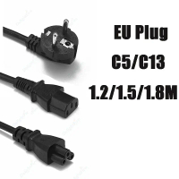 Kabel kuasa [LOD TGHN 555], palam EU, penyambung kuasa IEC C5/C13, kabel sambungan untuk Asus, Dell,