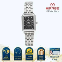 Mirage Jam Tangan Pria Analog 8835 M Silver Original Stainless Plat Putih