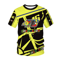 เสื้อยืดมอเตอร์ไซค์ MOONEY VR 46 MOTOGP สำหรับผู้ชาย แฟชั่นลำลอง คอใหญ่