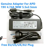 Genuine APD 19V 4.74A 90W AC DC Switching Adapter 5.5x2.5mm DA-90J19 For Monitor Laptop Power Supply Charger