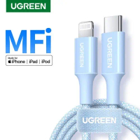 Ugreen USB Type C to Lightning Cable Data Charger Weaven 1m MFI Certified Silicone Cable Kabel Cas 1