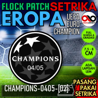 Patch Badge Flock Semi Woven Setrika iron-on Jersey Sepak Bola EROPA EURO UEFA LEAGUE UCL CHAMPIONS 