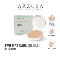 Azzura Two Way Cake Bedak All Day Matte Finish Natural Refill 02
