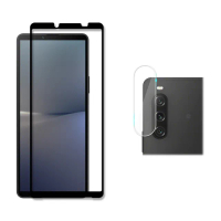 【RedMoon】SONY Xperia 10 V 手機保護貼2件組 9H玻璃保貼+厚版鏡頭貼