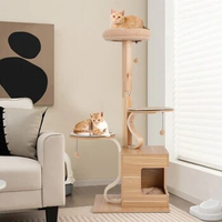 Sturdy Durable Construction Multi-layer Cat Tree Scratching Toy 4-Layer Wooden Cat Tree 51" Tall Cat Tower with Condo Cushions