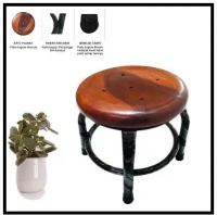 Kursi kayu Bulat Pendek Tebal