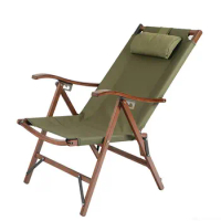 Kermit Chair Outdoor Folding Chair Portable Casual Solid Wood Adjustable Recliner Camping Chair Ultra Light Beach Chair new