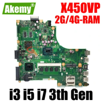 X450VP Laptop Motherboard For ASUS X450V X450 A450V Notebook Mainboard i3 i5 i7 3th Gen CPU 2G/4G-RAM 216-0842054 GPU