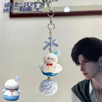 Trò chơi tình yêu và deepspace zayne Keychain cosplay dây điện thoại này hợp kim Keyring Snowman che