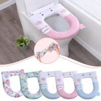 Universal Cute Toilet Seat Cover With Handle Adhesive Cartoon Mat Thickened Pattern Closestool Pad EVA Toilet I8O6