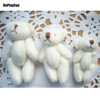 500Pcs/Lot Mini Teddy Bear Stuffed Plush Toys 4/6cm Small Bear Stuffed Toys white pelucia Pendant Kids Birthday Gift 8601