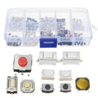 100/250pcs 10 Types Durable Car Remote Control Tablet Actile Push Button Switch Car Keys Button Touch Microswitch with Box