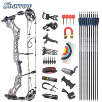 M129 Archery Compound Bow Arrow Set 30-70lbs Adjustable Adult Shooting Bow Magnesium Alloy Right Riser for Outdoor Arrow Hunting