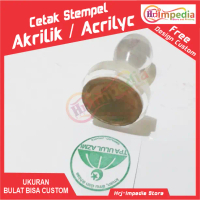 Cetak Stempel Akrilik Bulat Cetak Stempel Gagang Acrylic Bentuk Bulat