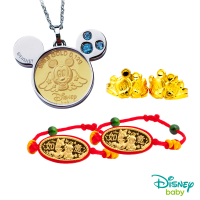 Disney迪士尼系列金飾 可愛天使米奇五件式黃金彌月禮盒