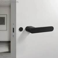 Bedroom Silent Magnetic Suction Door Lock Zinc Alloy Security Door Locks Indoor Wooden Door Handle Lockset Furniture Hardware