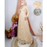 GAMIS BLUKAT BUSUI AMIRA TERLARIS/GAMIS BRUKAT KEBAYA TILE MAXY DRESS WANITA MUSLIM BROKAT VELVET - 