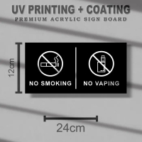 Sign Board Dinding Akrilik No Smoking Vape - Acrylic Signboard SAUV38